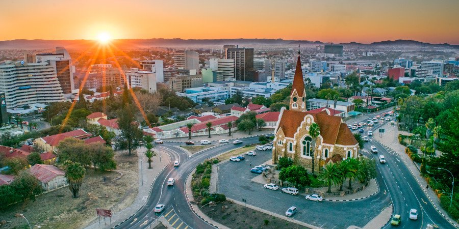 Panoramica su Windhoek, la capitale